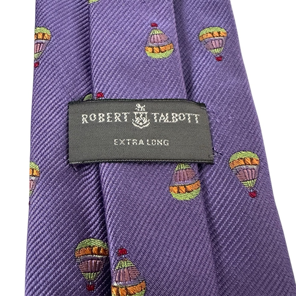 Robert Talbott Tie Hot Air Balloon EXTRA LONG Best of Class Purple Green Silk